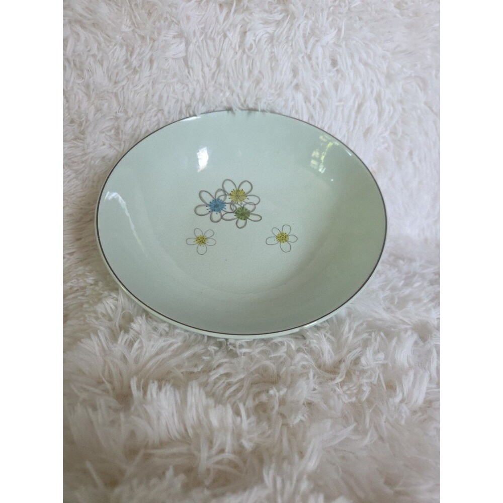 Mist  Nobility Permaware  Serving Bowl Green  1950s MCM Atomic Daisies